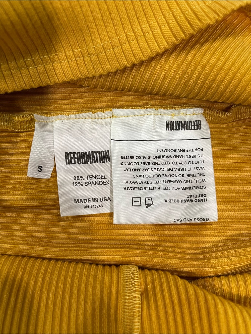 Reformation Jayne Bustier Body-Con Dress in Ocre/Mustard Yellow Size Small READ - Picture 8 of 10